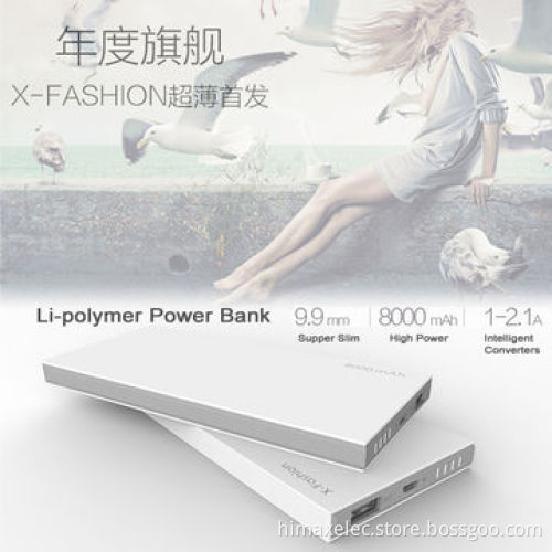 Power banks, 5V, 8000mAh, super slim 9.9mm thick, lightweight, use A grade li-polymer cell